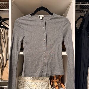 H&M Charcoal Button-Down Women's Shirt
